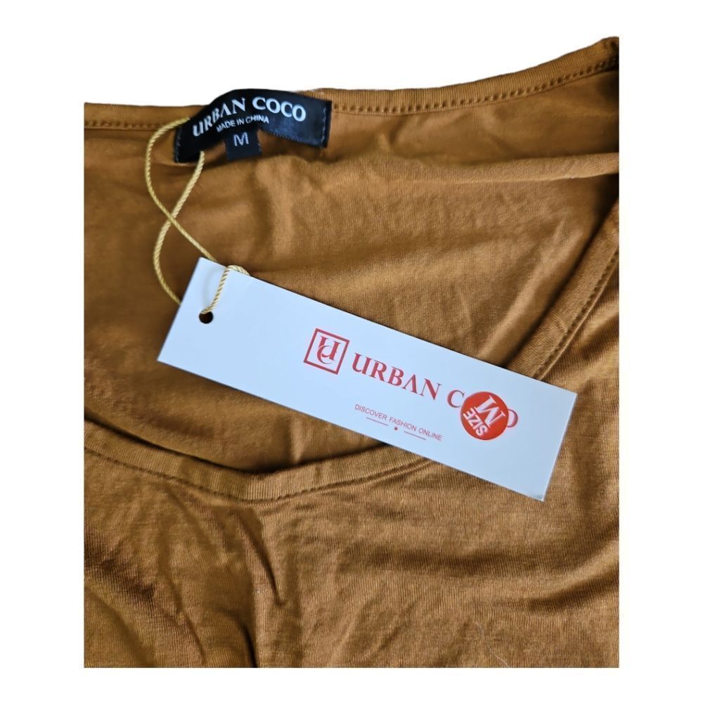 Urban Coco Mustard Yellow Ruffled Trimmed Knit Tunic Size M - Picture 4 of 6